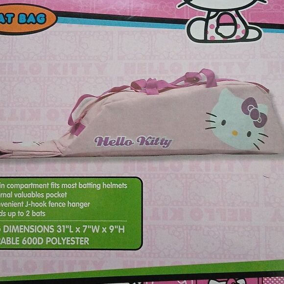 Hello Kitty Baseball Bat/Helmet Bag Pink 31"x7"x9"  NEW - Picture 3 of 4